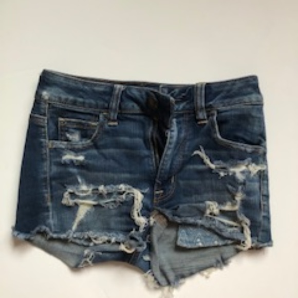 stretchy ripped jean shorts